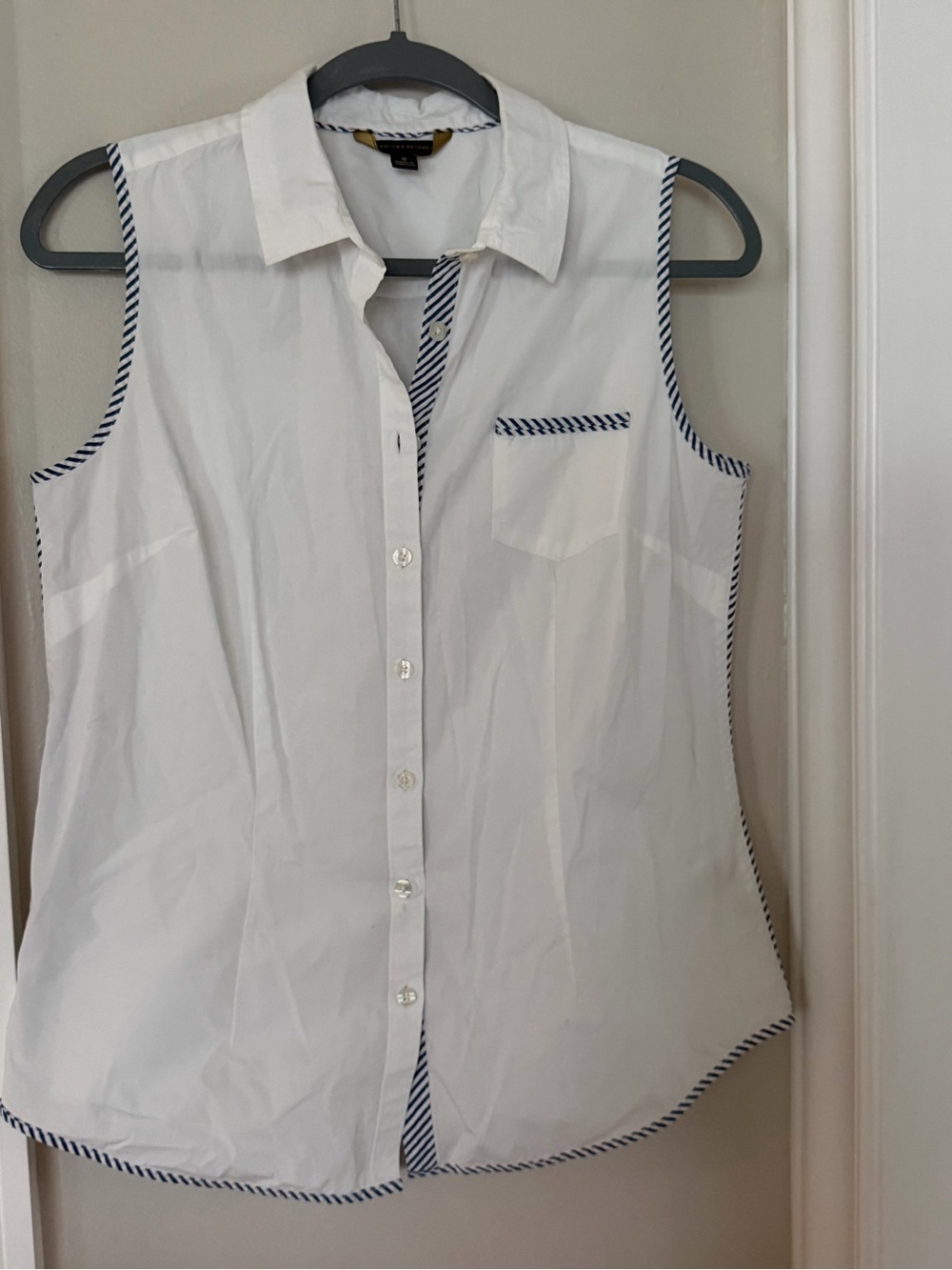 Brooks Brothers White Shirt with Navy Trim